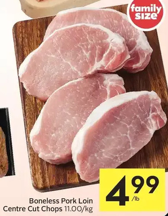 Foodland Boneless pork loin centre cut chops offer