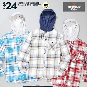 Giant Tiger Flannel top with hood offer