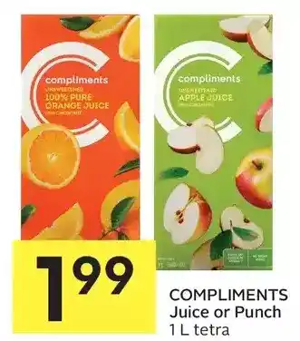 Foodland Compliments juice or punch offer