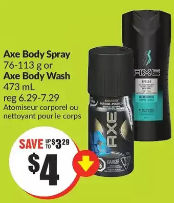 FreshCo Axe body spray or axe body wash offer