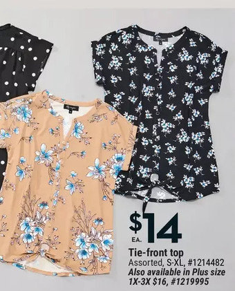Giant Tiger Tie-front top offer
