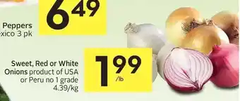 Foodland Sweet, red or white onions offer