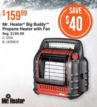 Cabela's Mr. heater big buddy propane heater with fan offer