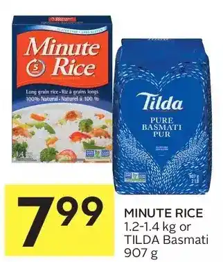 Foodland Minute rice or tilda basmati rice offer