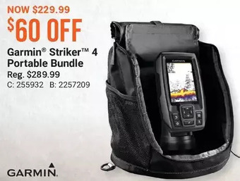 Cabela's Garmin striker 4 portable bundle offer