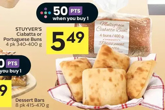 Foodland Stuyver's ciabatta or portuguese buns offer