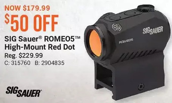 Cabela's Sig sauer rome05 high-mount red dot offer