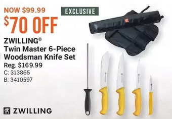 Cabela's Zwilling twin master 6-piece woodsman knife set offer