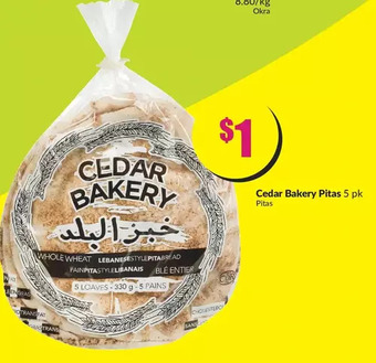 FreshCo Cedar bakery pitas offer