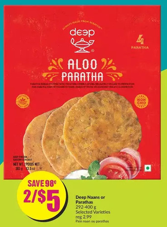FreshCo Deep naans or parathas offer