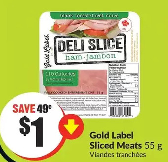 FreshCo Gold label sliced meats offer