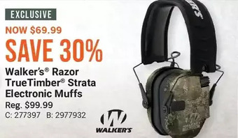 Bass Pro Walker's razor truetimber strata electronic muffs offer