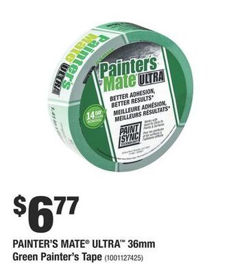 Home Depot Painter's mate® ultra™ 36mm green painter's tape offer