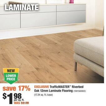 Home Depot Trafficmaster™ riverbed oak 12mm laminate flooring offer