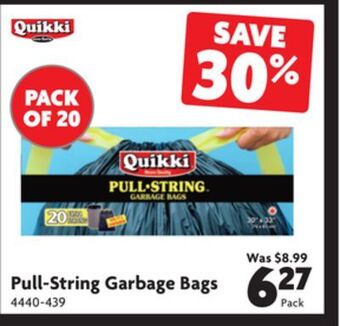 Home Hardware Pull-string garbage bags offer