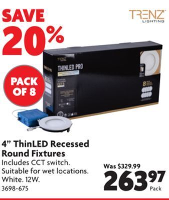 Home Hardware 4" thinled recessed round fixtures offer