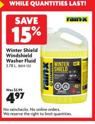Home Hardware Winter shield windshield washer fluid offer