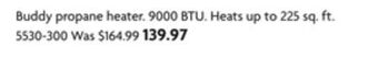 Home Hardware Buddy propane heater offer