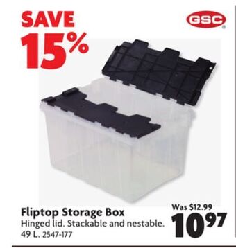 Home Hardware Fliptop storage box offer