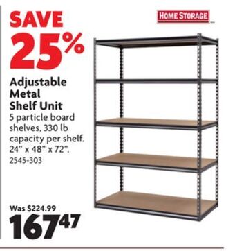 Home Hardware Adjustable metal shelf unit offer