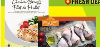 FreshCo Select valley foods chicken breasts or drumsticks frozen 1-3 kg offer