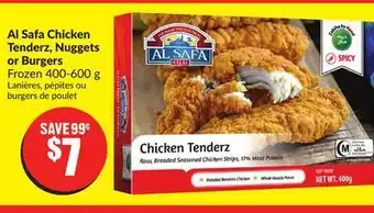 FreshCo Ai safa chicken tenderz, nuggets or burgers frozen 400-600 g offer
