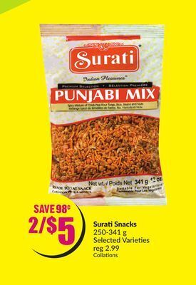 FreshCo Surati snacks 250-341 g selected varieties offer