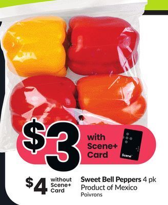 Chalo FreshCo Sweet bell peppers 4 pk product of mexico offer