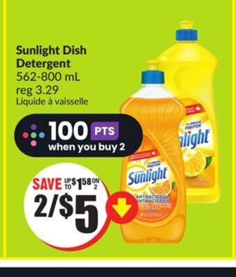 FreshCo Sunlight dish detergent 562-800 ml offer