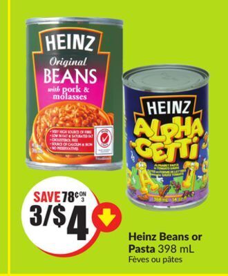 FreshCo Heinz beans or pasta 398 ml offer