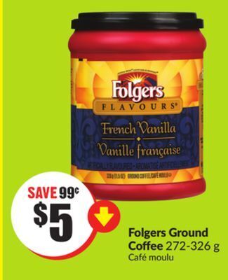 FreshCo Folgers ground coffee 272-326 g offer