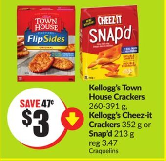 Chalo FreshCo Kellogg's town house crackers 260-391 g, kellogg's cheez-it crackers 352 g or snap'd 213 g offer