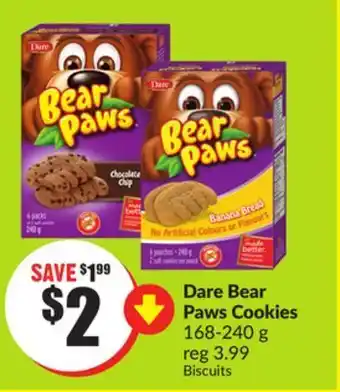 Chalo FreshCo Dare bear paws cookies 168-240 g offer