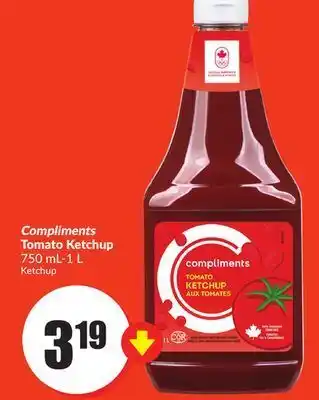 Chalo FreshCo Compliments tomato ketchup 750 ml-1 l offer