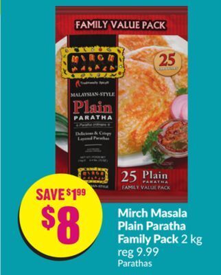 Chalo FreshCo Mirch masala plain paratha family pack 2 kg offer