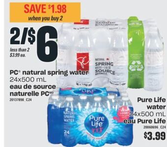 Valu-mart Eau de source naturelle pc, 24x500 ml offer