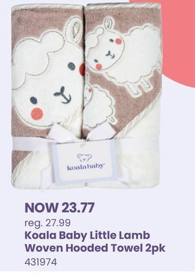 Babies 'R' Us Koala baby little lamb woven hooded towel 2pk offer