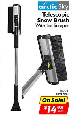 Factory Direct Arctic sky telescopic snow brush with ice-scraper offer