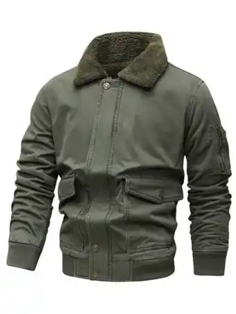 SheIn Men borg collar flap pocket winter coat offer