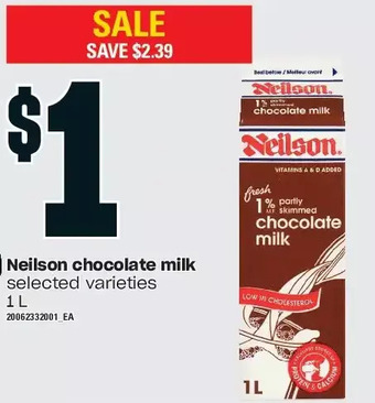 Loblaws Neilson chocolate milk offer