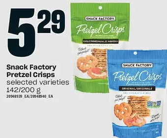 Loblaws Snack factory pretzel crisps offer