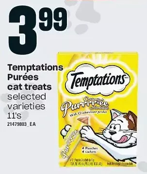Loblaws Temptations purées cat treats offer
