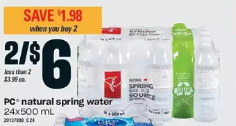 Loblaws Pc natural spring water offer