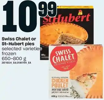 Loblaws Swiss chalet or st-hubert pies offer