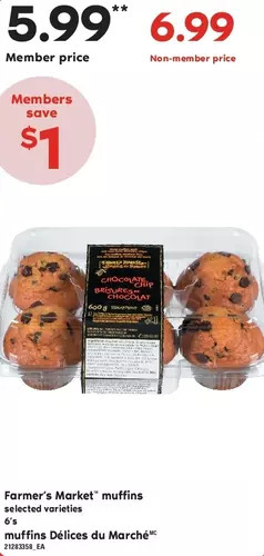 Independent Grocer Farmer's market muffins offer