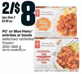 Independent Grocer Pc or blue menu entrées or bowls offer