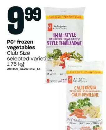 Independent Grocer Pc frozen vegetables offer