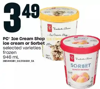 Loblaws Pc ice cream shop ice cream or sorbet offer