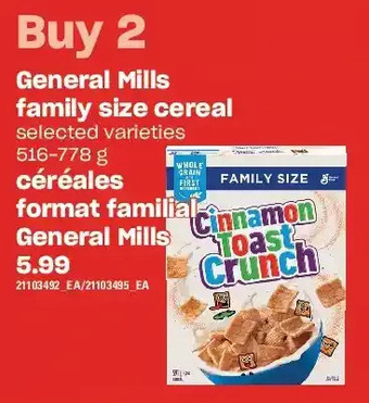Independent Grocer General mills family size cereal offer