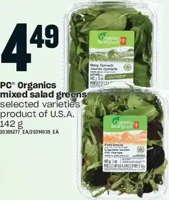 Zehrs Markets Pc organics mixed salad greens offer